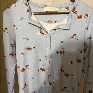 Abercrombie & Fitch breakfast pointelle long sleeve pajama